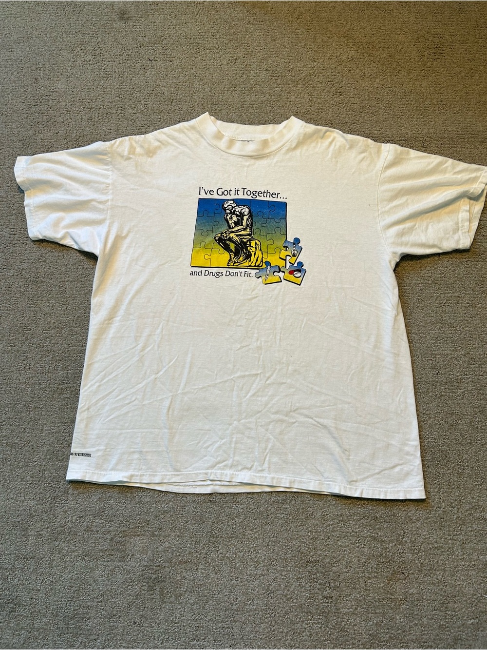 Y2K Rare 90s Oneita Power-T I’ve Got It Together And Drugs Don’t Fit T-Shirt XL